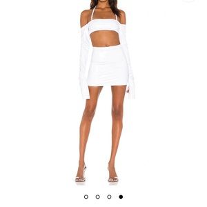 LaQuan Smith - white vinyl crop top